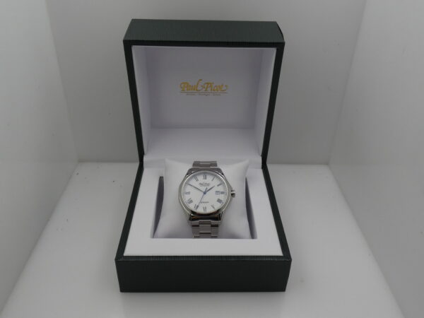 Paul Picot Elegant 43mm Automatic 9253 Acciaio LIKE NEW With BOX Roman Dial With Bracelet