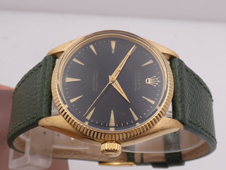 Rolex Oyster Perpetual 34 GILT DIAL Anno 1956 Oro 18 Kt Automatico Ref 6567 - immagine 3