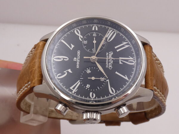 Paul Picot Gentleman 42 Chronograph With Box Automatico Acciaio Anni '2000