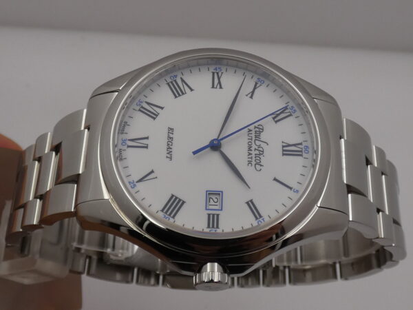 Paul Picot Elegant 43mm Automatic 9253 Acciaio LIKE NEW With BOX Roman Dial With Bracelet