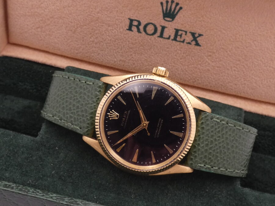 Rolex Oyster Perpetual 34 GILT DIAL Anno 1956 Oro 18 Kt Automatico Ref 6567 - immagine 4