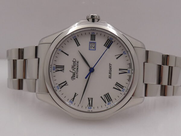 Paul Picot Elegant 43mm Automatic 9253 Acciaio LIKE NEW With BOX Roman Dial With Bracelet
