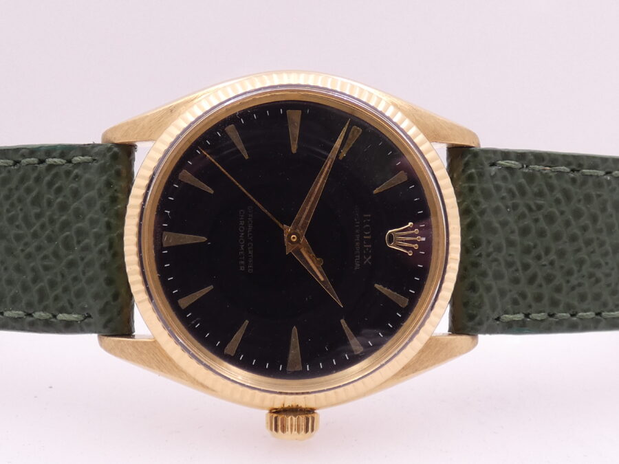 Rolex Oyster Perpetual 34 GILT DIAL Anno 1956 Oro 18 Kt Automatico Ref 6567 - immagine 5