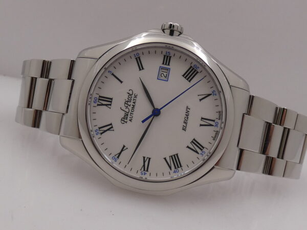 Paul Picot Elegant 43mm Automatic 9253 Acciaio LIKE NEW With BOX Roman Dial With Bracelet