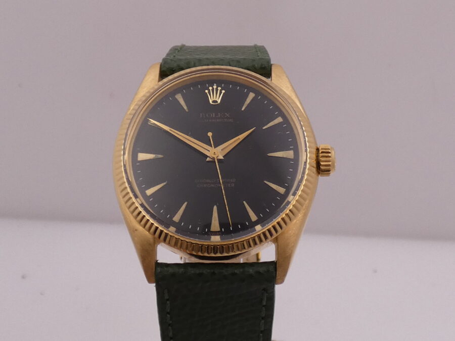 Rolex Oyster Perpetual 34 GILT DIAL Anno 1956 Oro 18 Kt Automatico Ref 6567 - immagine 6