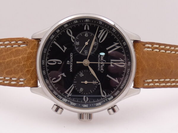 Paul Picot Gentleman 42 Chronograph With Box Automatico Acciaio Anni '2000