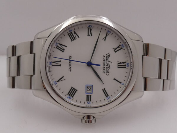 Paul Picot Elegant 43mm Automatic 9253 Acciaio LIKE NEW With BOX Roman Dial With Bracelet