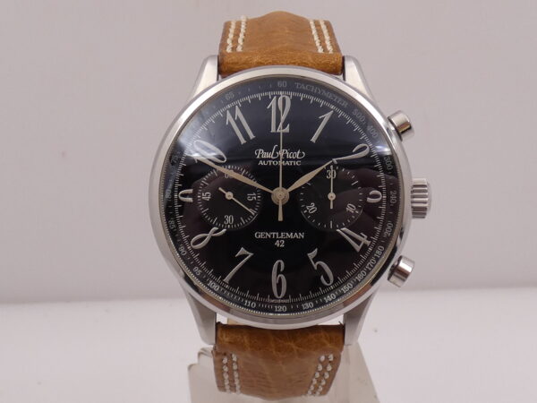 Paul Picot Gentleman 42 Chronograph With Box Automatico Acciaio Anni '2000