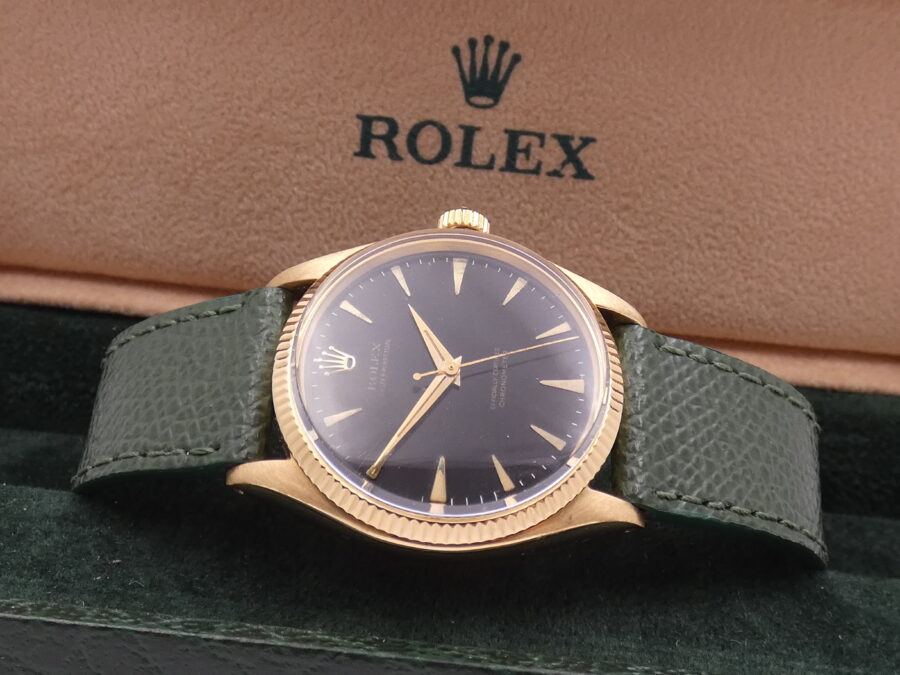 Rolex Oyster Perpetual 34 GILT DIAL Anno 1956 Oro 18 Kt Automatico Ref 6567 - immagine 9