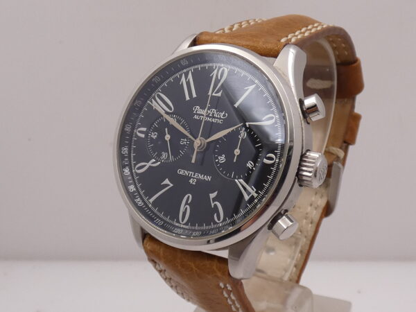 Paul Picot Gentleman 42 Chronograph With Box Automatico Acciaio Anni '2000