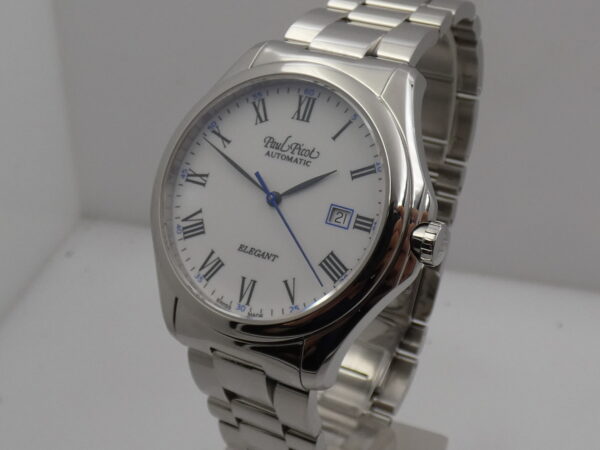 Paul Picot Elegant 43mm Automatic 9253 Acciaio LIKE NEW With BOX Roman Dial With Bracelet