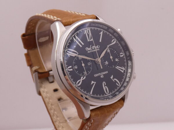 Paul Picot Gentleman 42 Chronograph With Box Automatico Acciaio Anni '2000