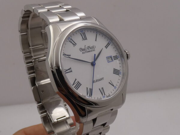 Paul Picot Elegant 43mm Automatic 9253 Acciaio LIKE NEW With BOX Roman Dial With Bracelet