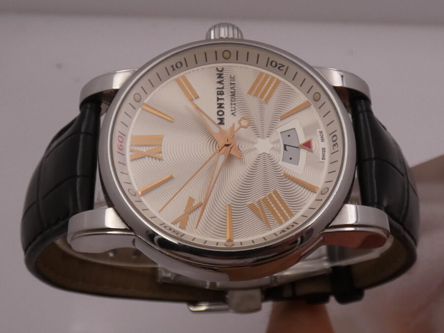 Montblanc Star Box & Papers Automatic Date Guillochè Dial Steel Anno 2016 Ref 7102
