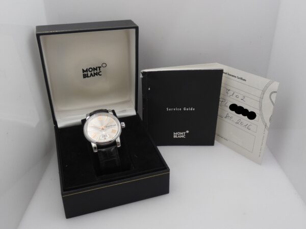 Montblanc Star Box & Papers Automatic Date Guillochè Dial Steel Anno 2016 Ref 7102