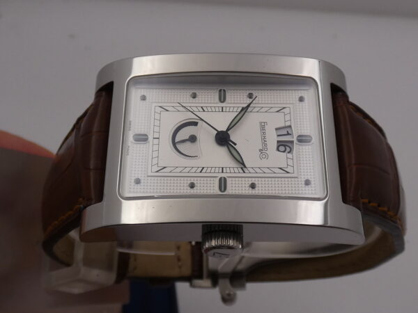 Eberhard & Co. Les Grandes Courbées Gran Data Reserve De Marche NEW BOX&PAPERS Automatico Acciaio