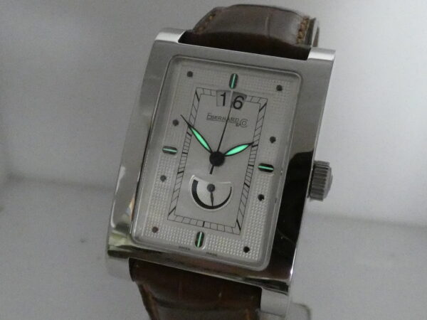 Eberhard & Co. Les Grandes Courbées Gran Data Reserve De Marche NEW BOX&PAPERS Automatico Acciaio