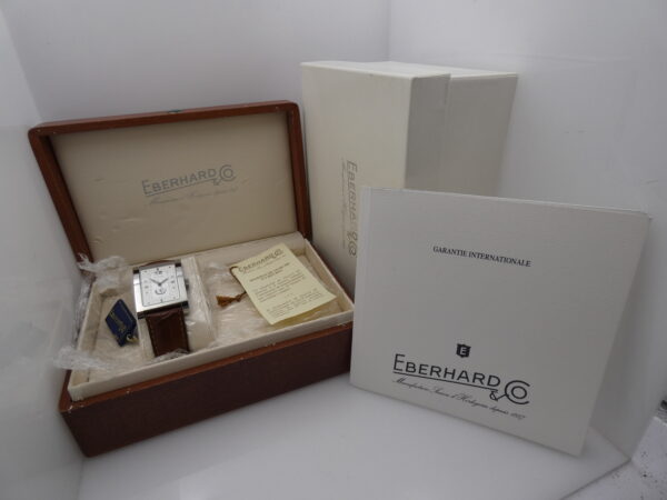 Eberhard & Co. Les Grandes Courbées Gran Data Reserve De Marche NEW BOX&PAPERS Automatico Acciaio