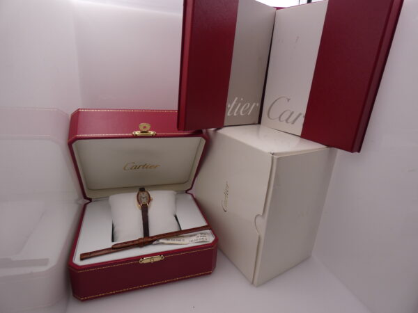 Cartier Tonneau Mini Tonneau Unique 18 Kt Rose Gold Limited Edition Tourmalines Bezel BOX&PAPERS Year 2004