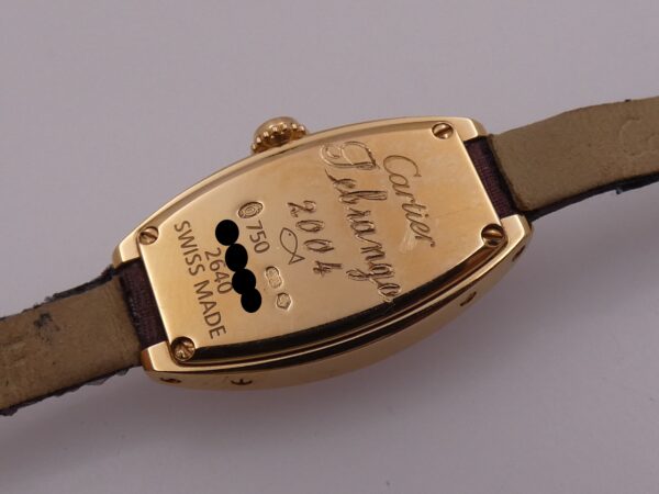 Cartier Tonneau Mini Tonneau Unique 18 Kt Rose Gold Limited Edition Tourmalines Bezel BOX&PAPERS Year 2004