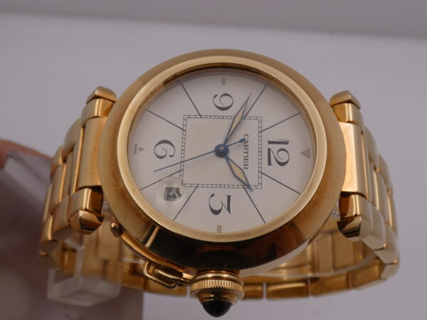 Cartier Pasha 38mm 18Kt Full Gold NEAR N.O.S. Never Polished BOX&PAPERS Automatico ANNI '90