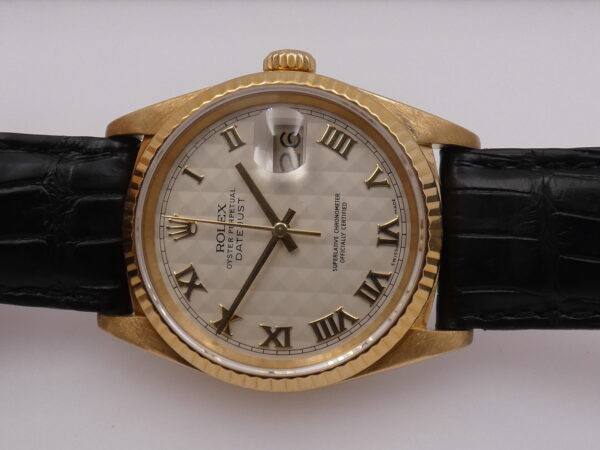 Rolex Datejust 36 16238 Pyramid Dial Oro Massiccio 18Kt ANNO 1989 Automatico