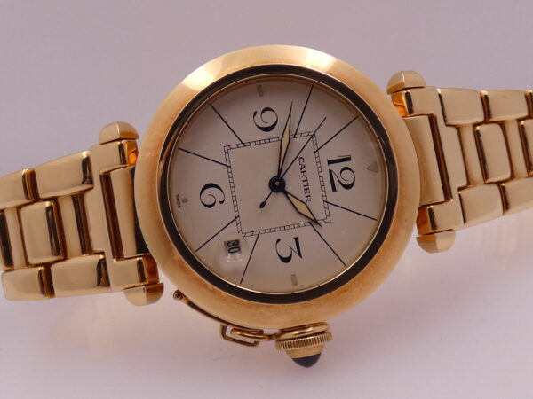 Cartier Pasha 38mm 18Kt Full Gold NEAR N.O.S. Never Polished BOX&PAPERS Automatico ANNI '90