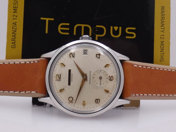 Universal Genève Monodatic Honeycomb Dial Automatic Bumper Cal.138 Steel Years '50s
