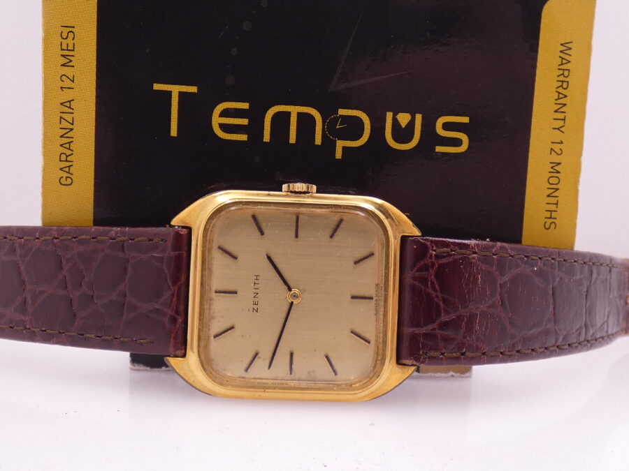 Zenith Square Golden Dial 18Kt Gold Filled Caliber 30.5 Hand Winding Years 70's - immagine 2