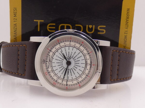 Philip Watch GMT World Time Automatic 40mm Acciaio Dual Tone Dial ANNI '2000s