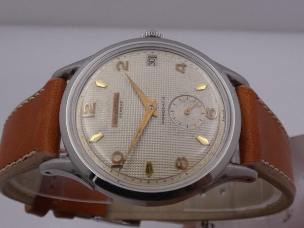 Universal Genève Monodatic Honeycomb Dial Automatic Bumper Cal.138 Steel Years '50s