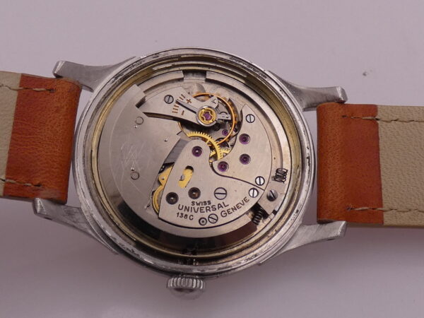 Universal Genève Monodatic Honeycomb Dial Automatic Bumper Cal.138 Steel Years '50s
