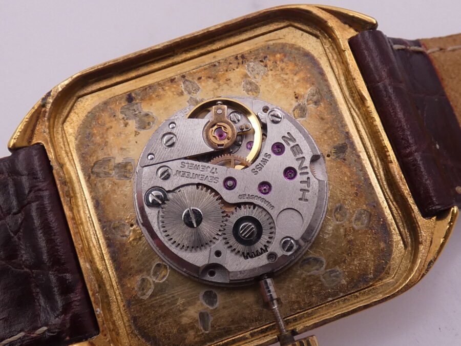 Zenith Square Golden Dial 18Kt Gold Filled Caliber 30.5 Hand Winding Years 70's - immagine 15