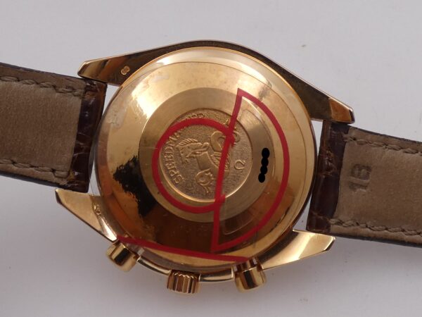 Omega Speedmaster Triple Date 18Kt Rose Gold NEAR N.O.S. BOX&PAPERS Italia Year 1998 Automatic