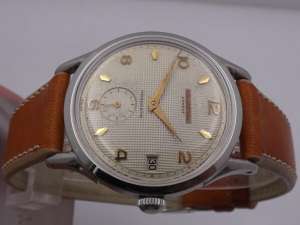 Universal Genève Monodatic Honeycomb Dial Automatic Bumper Cal.138 Steel Years '50s