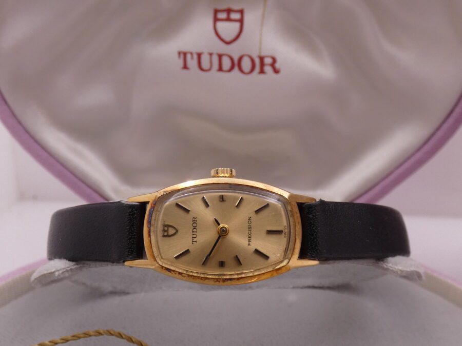 Tudor Style Precision Lady 12100 From 1966 18Kt Gold With Oyster BOX+Original Tag Price Hand Winding - immagine 3