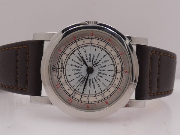 Philip Watch GMT World Time Automatic 40mm Acciaio Dual Tone Dial ANNI '2000s