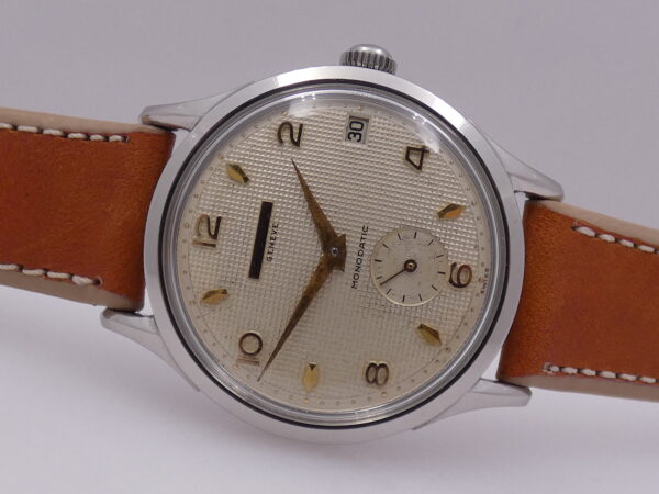 Universal Genève Monodatic Honeycomb Dial Automatic Bumper Cal.138 Steel Years '50s