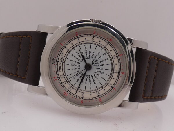 Philip Watch GMT World Time Automatic 40mm Acciaio Dual Tone Dial ANNI '2000s