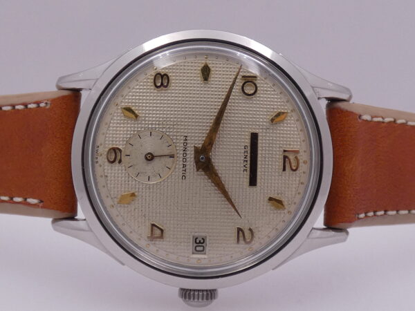 Universal Genève Monodatic Honeycomb Dial Automatic Bumper Cal.138 Steel Years '50s