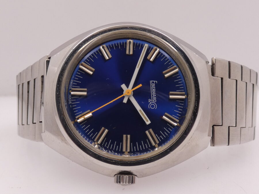 Eberhard & Co. Vintage Ultra Thin Bracelet Blue Dial Hand Winding Years'70s Stainless Steel - immagine 6