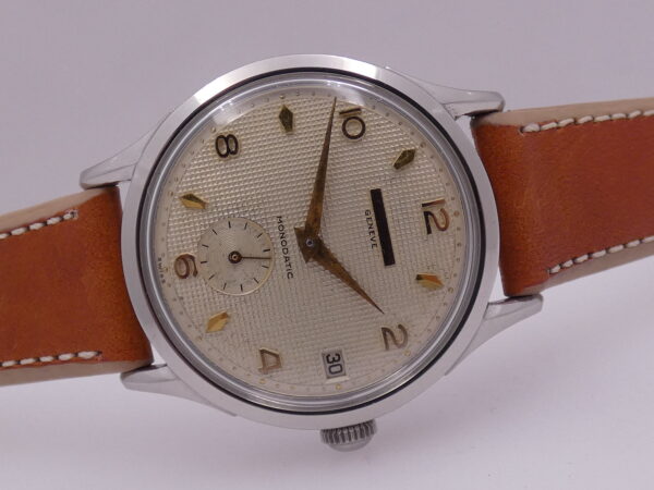 Universal Genève Monodatic Honeycomb Dial Automatic Bumper Cal.138 Steel Years '50s