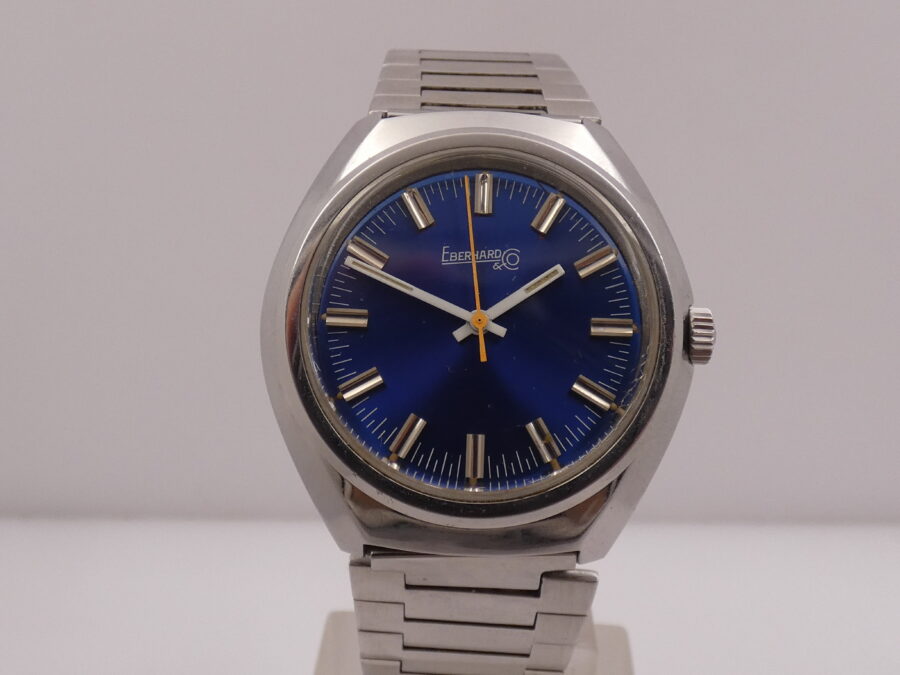 Eberhard & Co. Vintage Ultra Thin Bracelet Blue Dial Hand Winding Years'70s Stainless Steel - immagine 8