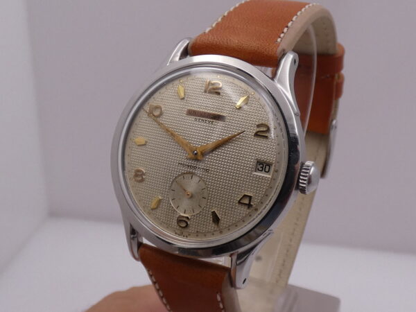 Universal Genève Monodatic Honeycomb Dial Automatic Bumper Cal.138 Steel Years '50s