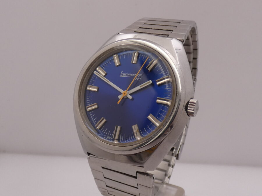 Eberhard & Co. Vintage Ultra Thin Bracelet Blue Dial Hand Winding Years'70s Stainless Steel - immagine 9