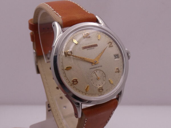 Universal Genève Monodatic Honeycomb Dial Automatic Bumper Cal.138 Steel Years '50s