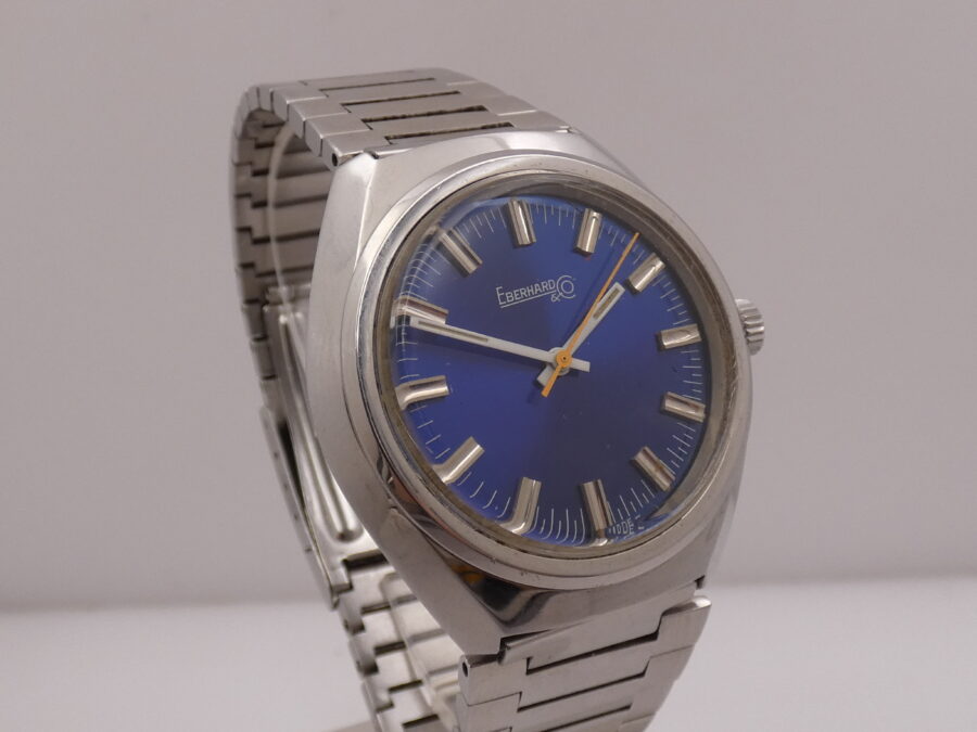 Eberhard & Co. Vintage Ultra Thin Bracelet Blue Dial Hand Winding Years'70s Stainless Steel - immagine 10
