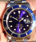 Rolex Submariner Date 16613 Purple Dial Acciaio&Oro 18Kt Anno 1991 With BOX Automatico - immagine 8