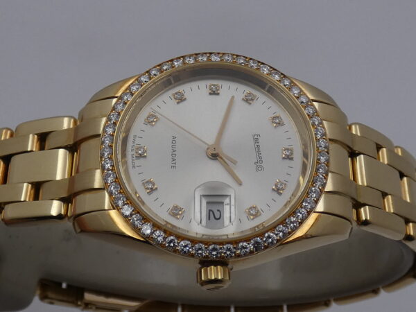 Eberhard Aquadate PearlMaster Lady Oro 18Kt & Diamanti BOX&PAPERS TOP CONDITION Anno 1998