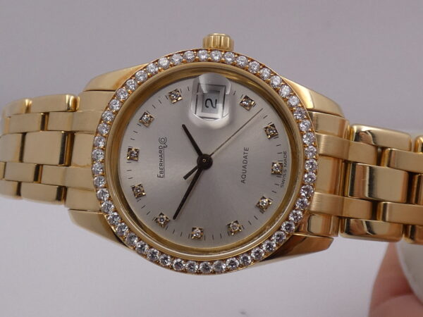 Eberhard Aquadate PearlMaster Lady Oro 18Kt & Diamanti BOX&PAPERS TOP CONDITION Anno 1998